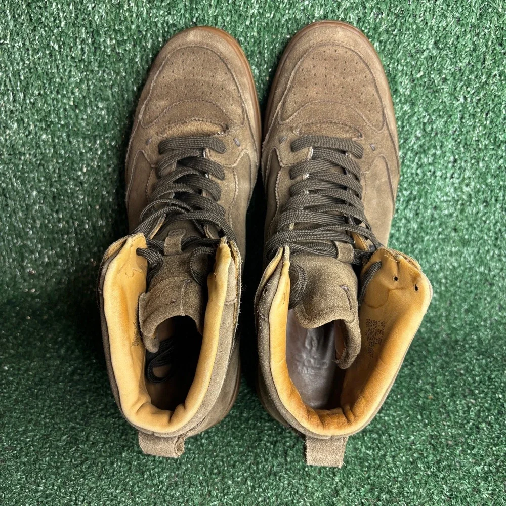 Polo Ralph Lauren Court Suede High Top Classic Preppy Sneakers Brown Men Sz 11.5